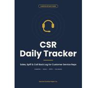 CSR Daily Tracker: Sales, Spiff & Call Back Log for Customer Service Reps