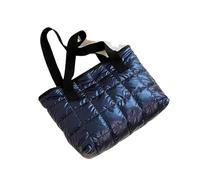 CSSHNL Borsa Tote Puffer Borse a tracolla trapuntate, imbottite in cotone, grandi capacità, borse a tinta unita(Blue)