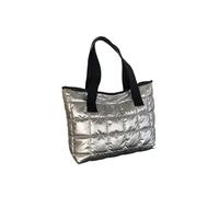 CSSHNL Borsa Tote Puffer Borse a tracolla trapuntate, imbottite in cotone, grandi capacità, borse a tinta unita(Silver)