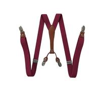 CSSHNL Bretelle Uomo Bretelle da uomo Bretelle regolabili X Back Camicia Clip Bretella Cintura elastica Pantaloni Bretelle Tracolla for uomo Donna(Wine Red B)