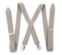 CSSHNL Bretelle Uomo Bretelle da uomo Bretelle regolabili X Back Camicia Clip Bretella Cintura elastica Pantaloni Bretelle Tracolla for uomo Donna(Khaki C)