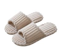 CSSHNL Ciabatte Estive Coppia Pantofole Open Toe Uomo Donna Indoor Antiscivolo Traspirante Camera da letto silenziosa Scarpe da casa Autunno Inverno Primavera(Beige,36-37)