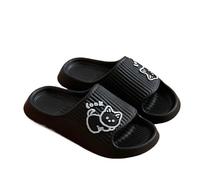 CSSHNL Ciabatte Estive Pantofole da donna con piattaforma spessa antiscivolo Home Cat Cartoon infradito sandali da spiaggia estivi scivoli scarpe da interno(Black,38-39)