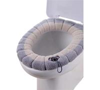 CSSHNL Copri WC Universale 2 Pezzi copriwater con Maniglia, Cuscino for Sedile, più Spesso, Morbido e for Bagno(Light Gray)