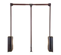 CSstone Appendiabito Saliscendi per Armadio Largo Regolabile capacità di Carico, Buffering Automatico Barra Trasversale Rimovibile,Marrone,550 to 660mm