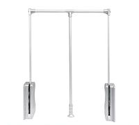 CSstone Appendiabito Saliscendi per Armadio Largo Regolabile capacità di Carico, Buffering Automatico Barra Trasversale Rimovibile,Argento,660 to 890mm