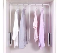 CSstone Appendiabito saliscendi per Armadio Largo Regolabile per Armadi e Ripostigli Asta Appendiabiti Estraibile con Ritorno Morbido per Guardaroba per Tirare Giù,Argento,550to660mm