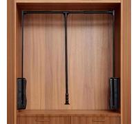 CSstone Asta Appendiabiti Regolabile e Estensibile, per Cappotti, Abiti, Cappelli Appendiabiti Saliscendi per Armadio in Acciaio Cromato,Nero,930x1250mm