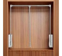 CSstone Asta Appendiabiti Regolabile e Estensibile, per Cappotti, Abiti, Cappelli Appendiabiti Saliscendi per Armadio in Acciaio Cromato,Argento,700x930mm