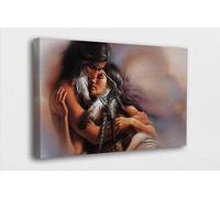 CSSXJART Poster Arte degli amanti dei nativi indiani d'America Stampa su tela Pittura Foto Immagine Arte muraria Decorazione della parete della camera da letto del soggiorno 70x100cm Senza cornice