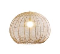 CSSYKV Lampada A Sospensione Costiera da 11,8 Pollici, Paralume Cavo in Vimini Rotondo con Attacchi per Sala da Pranzo, Soggiorno E Camera da Letto, Lampadario Rustico Moderno in Rattan.