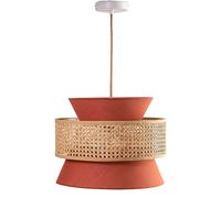 CSSYKV Lampada A Sospensione in Vimini di bambù con Paralume Artistico in Tessuto Arancione Lampadari per Lampadari per Interni in Stile Rustico Lampada A Sospensione E27 Stile Vimini Rattan