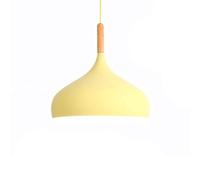 CSSYKV Lampada A Sospensione Industriale Macaron Da 11,8 Pollici Con Lampada A Lanterna In Legno Di Quercia E Finitura In Ferro Con Paralume In Metallo A Cupola, Lampadari Decorativi