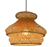 CSSYKV Lampada A Sospensione Vintage con Paralume in Vimini Lampada A Sospensione in Stile Sud-EST Asiatico, Lampada A Sospensione Lampadario in Rattan, Lampada da Sala da Pranzo