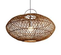 CSSYKV Lampadario A Sospensione Boho Natural Elegante Lampadario A Sospensione per Sala da Pranzo Paralume in Rattan A Cupola Apparecchi di Illuminazione per Atmosfera Rustica per Isola