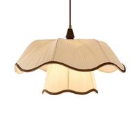 CSSYKV Lampadario A Sospensione Geometrico, Lampadario A Cupola Boho Per Sala Da Pranzo, Lanterna In Tessuto Bianco, Grande Lampadario Moderno A Sospensione Con Paralume In Tessuto A Doppio Strato