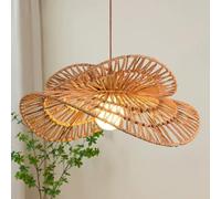CSSYKV Lampadario A Sospensione In Stile Wabi-sabi Giapponese Con Attacco E26 - Lampadario A 2 Strati In Corda Di Canapa, Ideale Per Bar, Bancone, Sala Da Pranzo, Con Ampia Trama Geometrica