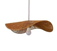 CSSYKV Lampadario A Sospensione Marrone per Sala da Pranzo Club Lampadario in Corda di Canapa con personalità, Stile Rustico, Vintage, per Tavolo da Pranzo, E27, Altezza Regolabile