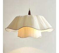 CSSYKV Lampadario In Tessuto Bianco Dalla Forma Geometrica, Stile Rustico, Grande Lanterna Da 19,7 Pollici, 1 Luce, Lampadario A Sospensione Per Sala Da Pranzo, Design Scandinavo Per Soggiorno