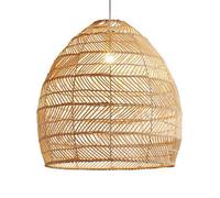 CSSYKV Lampade A Sospensione Moderne in Rattan Intrecciato Bohémien A 1 Luce Paralume per Plafoniera Lampada A Sospensione Vintage in bambù Intrecciato Lampadario retrò Costiero in Vimini da 15,7