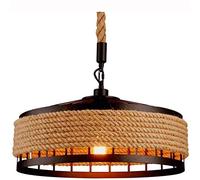 CSSYKV Retro Industriale Vecchio Stile della Corda di Canapa lampadario in Ferro battuto lampadario lampadario Illuminazione Ristorante Corda Luce mansarda Appeso E27 [Classe energetica A ++] (φ50cm)