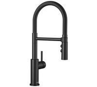 Miscelatore Cucina, Bocca Girevole 360, Doccetta Flessibile, Doppio Getto, Blanco Catris-s Flexo, Nero Opaco, Rubinetto A Cartuccia Ceramica