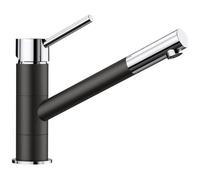 Miscelatore, Rubinetto Cucina, Bocca Girevole 360, Blanco Kano, Cromo E Nero, Rubinetto A Cartuccia In Ceramica