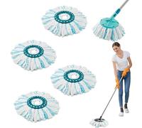 Csuntikulo 4 Pezzi per Leifheit Twist Disc Mop Ergo Ricambio Mocio Kit, Sistema a 2 Fibre Rotomop Clean Twist Disc Mop Active Ricariche, Testina Sostitutiva in Microfibra Adatto a Tutti i Pavimenti