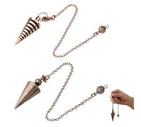CSVZKIAY 2 Pendoli Esoterici in Metallo Bronzo Antico, Pendolo per Radiestesia, Meditazione, Chakra, Reiki, Divinazione, Accessori Spirituali e Decorazione