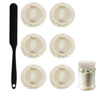 CSVZKIAY Copri Barattolo per Lievito Madre 6 Pezzi in Cotone con Spatola in Silicone, Coperchi Elastici Traspiranti per Fermentazione di Pasta Madre, Kombucha e Kefir