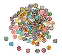 CSXMONEY 100 cabochon a cupola in vetro, con motivi colorati, per collane, bracciali e progetti artigianali, 0.5X1.6X1.6CM, Vetro, No.