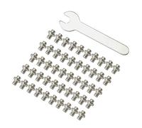 CSXMONEY 50 bulloni per pedale della bicicletta, M4 x 10 mm, viti fisse, in acciaio inox, antiscivolo, con chiave, accessori per pedali per bici (argento)