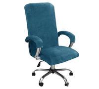 CSYBYW Coprisedia da Ufficio in Velluto con copribraccioli,coprisedia Elasticizzato Universale for scrivania,coprisedia for Computer(Peacock Blue,Large)