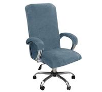 CSYBYW Coprisedia da Ufficio in Velluto con copribraccioli,coprisedia Elasticizzato Universale for scrivania,coprisedia for Computer(Gray Blue,X-Large)