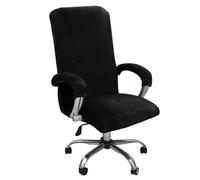 CSYBYW Coprisedia da Ufficio in Velluto con copribraccioli,coprisedia Elasticizzato Universale for scrivania,coprisedia for Computer(Black,X-Large)