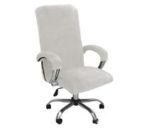 CSYBYW Coprisedia da Ufficio in Velluto con copribraccioli,coprisedia Elasticizzato Universale for scrivania,coprisedia for Computer(Ivory White,X-Large)