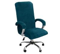 CSYBYW Coprisedia da Ufficio in Velluto con copribraccioli,coprisedia Elasticizzato Universale for scrivania,coprisedia for Computer(Dark Blue,X-Large)