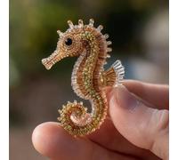 CSYBYW Kit for Ricamo con Perline a Forma di Polpo,Set for Ricamo Tridimensionale con Animali dell'Oceano,Kit Fai da Te for Principianti con Istruzioni Passo Passo a Colori.(Seahorse)