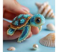 CSYBYW Kit for Ricamo con Perline a Forma di Polpo,Set for Ricamo Tridimensionale con Animali dell'Oceano,Kit Fai da Te for Principianti con Istruzioni Passo Passo a Colori.(Sea Turtles)