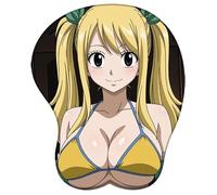 CSYJYMCFX Fairy Tail Lucy Anime, tappetino antiscivolo in silicone con supporto per polso 3D, cuscino ergonomico in gel per comfort e sollievo dal dolore, accessorio da scrivania per ufficio e gaming