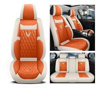 CSYKKL Coprisedili Auto in Pelle PU per Chevrolet Captiva SUV 2006-2024,Set Copri Sedile Anteriori e Posteriori,Impermeabile Traspirante Antisudore Sedile Copriseggiolino,E/Orange