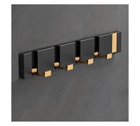 CSYQPDMBDL Appendiabiti da Parete, Attaccapanni da Parete, Appendiabiti moderno da parete nero, appendiabiti salvaspazio for appendere vestiti, cappelli, chiavi, 5 ganci, appendiabiti(Gold)