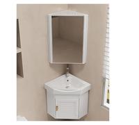 CSYQPDMBDL Mobile Angolare Lavandino Bagno, Mobiletto angolare for bagno piccolo con lavabo sospeso, mobiletto for bagno, for piccoli spazi con armadietto a specchio(White,38cm/14.96in)