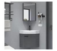 CSYQPDMBDL Mobile Angolare Lavandino Bagno, Mobiletto angolare for bagno piccolo con lavabo sospeso, mobiletto for bagno, for piccoli spazi con armadietto a specchio(Grey,38cm/14.96in)