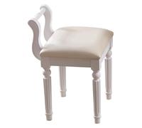 CSYQPDMBDL Panca per Pianoforte, Sgabello per Pianoforte, Sedia da toeletta Sgabello da pianoforte Sgabello da trucco in legno massello Sgabello da scrivania con schienale Sedia da trucco(White (B))