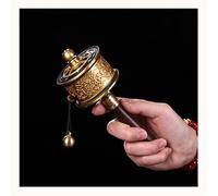 CSYQPDMBDL Ruota di preghiera tibetana intagliata a mano per il relax spirituale e la meditazione (16,5 x 6 cm)