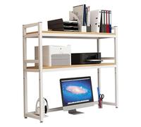 CSYQPDMBDL Scaffale da Scrivania, Libreria da Scrivania, Libreria multiuso da banco a 2 ripiani, scaffale organizer regolabile, scaffale espositivo for ufficio(White,55X32X90cm)