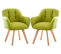 CSYQPDMBDL Sedie Sala da Pranzo, Sedie da Sala da Pranzo, Set di 2 sedie da pranzo con comodo schienale curvo ispessito e gambe in legno(Green)