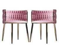 CSYQPDMBDL Sedie Sala da Pranzo, Sedie da Sala da Pranzo, Set di 2 sedie da pranzo con gambe in metallo for sala da pranzo, cucina, soggiorno(Pink)