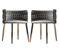 CSYQPDMBDL Sedie Sala da Pranzo, Sedie da Sala da Pranzo, Set di 2 sedie da pranzo con gambe in metallo for sala da pranzo, cucina, soggiorno(Grey)